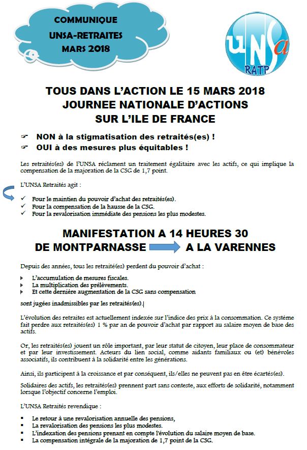 JOURNÉE NATIONALE D’ACTIONS SUR L’ILE DE FRANCE