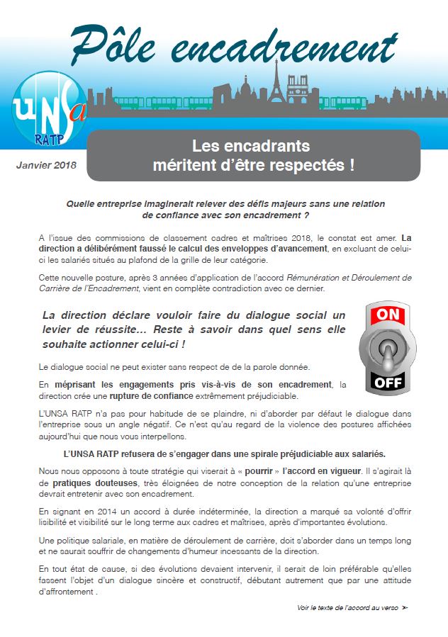 Les encadrants méritent d’être respectés !