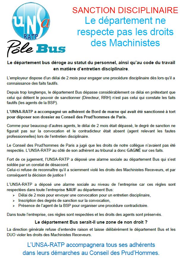 Le département en respecte pas les droits des machinistes