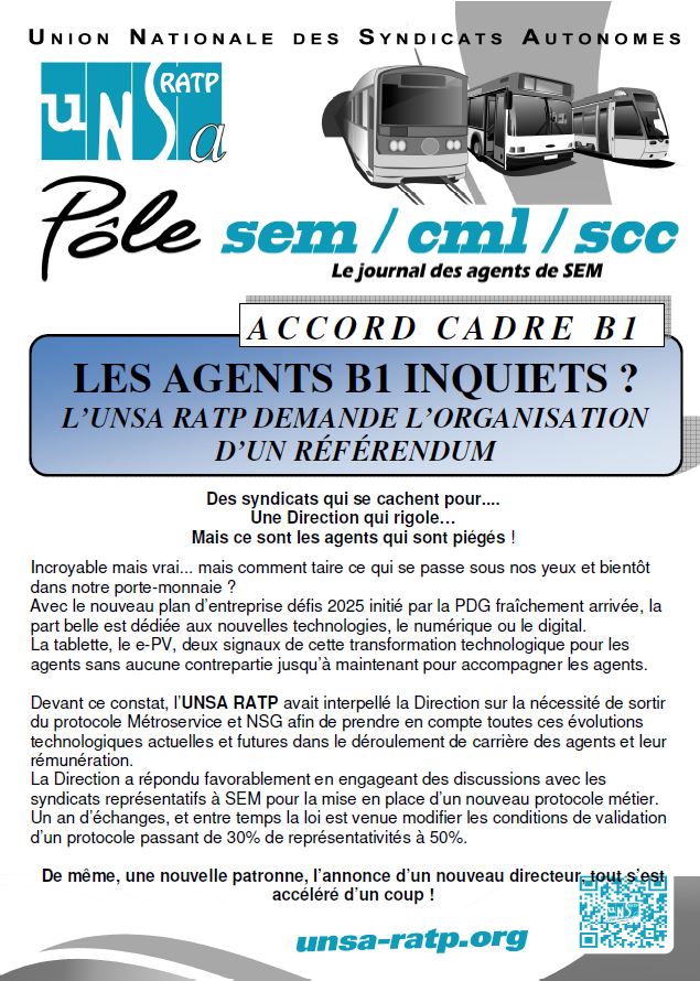 LES AGENTS B1 INQUIETS ?