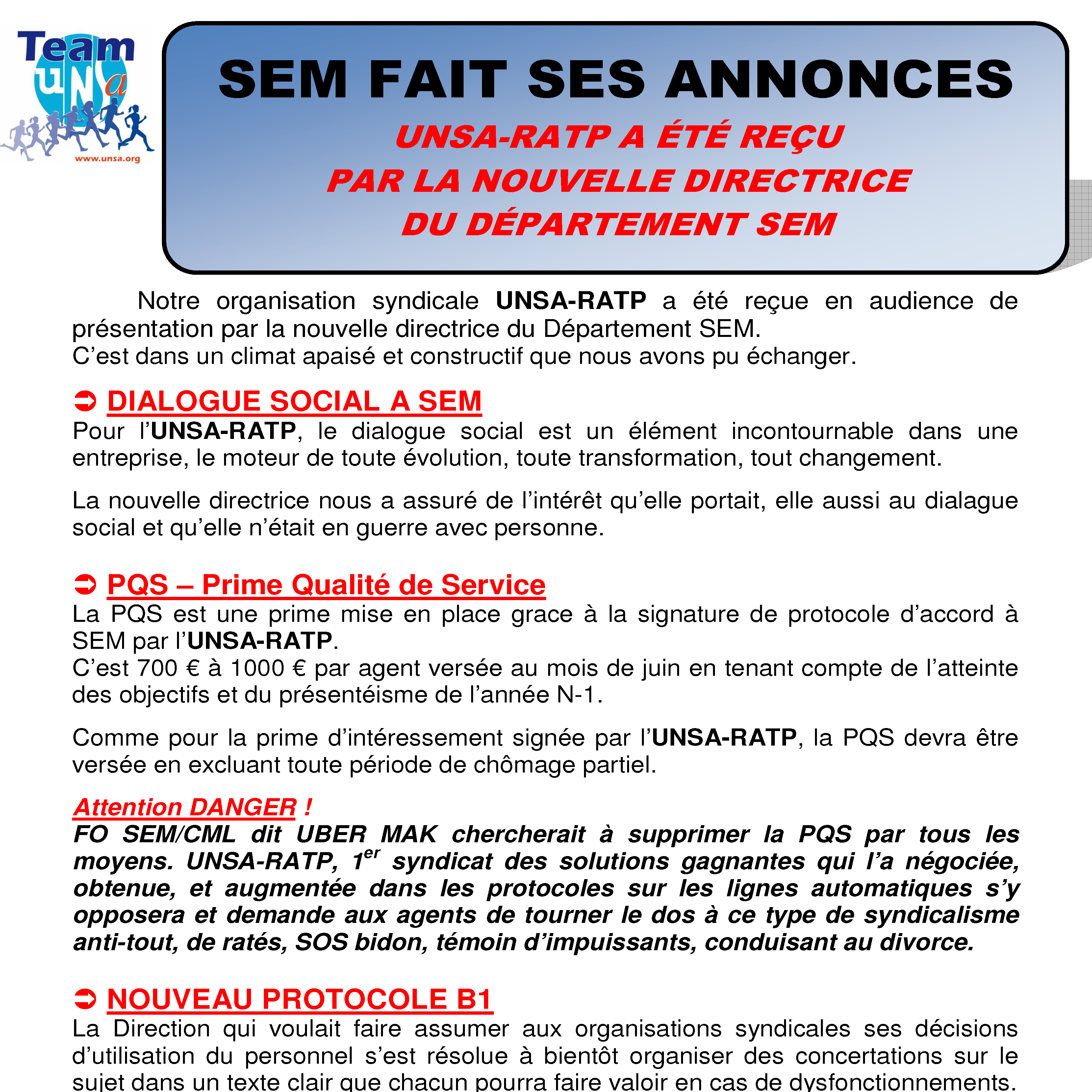 SEM FAIT SES ANNONCES