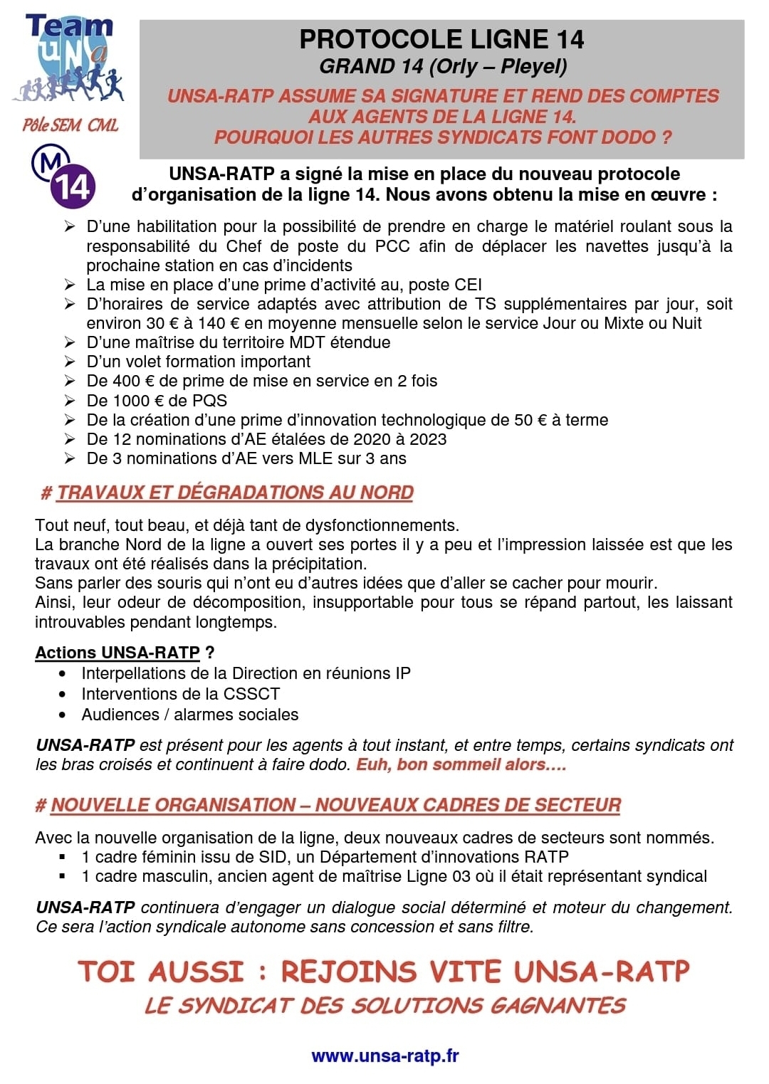 PROTOCOLE LIGNE 14 GRAND 14 (Orly – Pleyel)