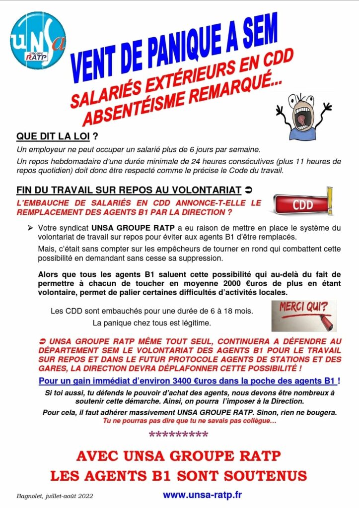 Vent de panique à SEM