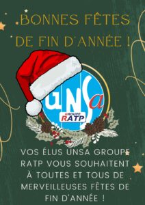 Bonnes fêtes de fin d'année UNSA RATP