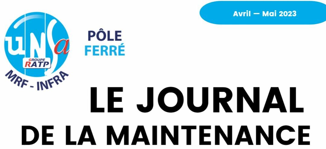 Journal de la maintenance – avril / mai 2023